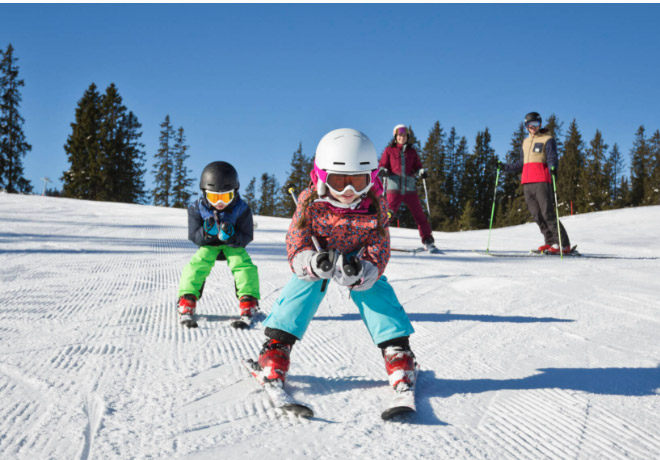 skischool Saalfelden met plattegrond van Leogang